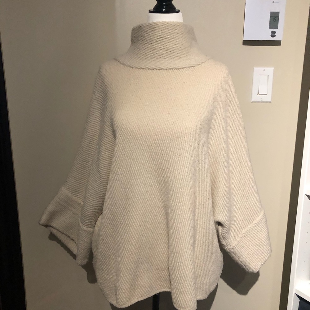 Mango Elegant Beige Cowl Nick Sweater